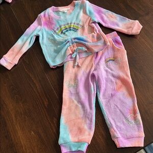 Baby Sara Tie-Dye Kids' Set with Rainbow Design